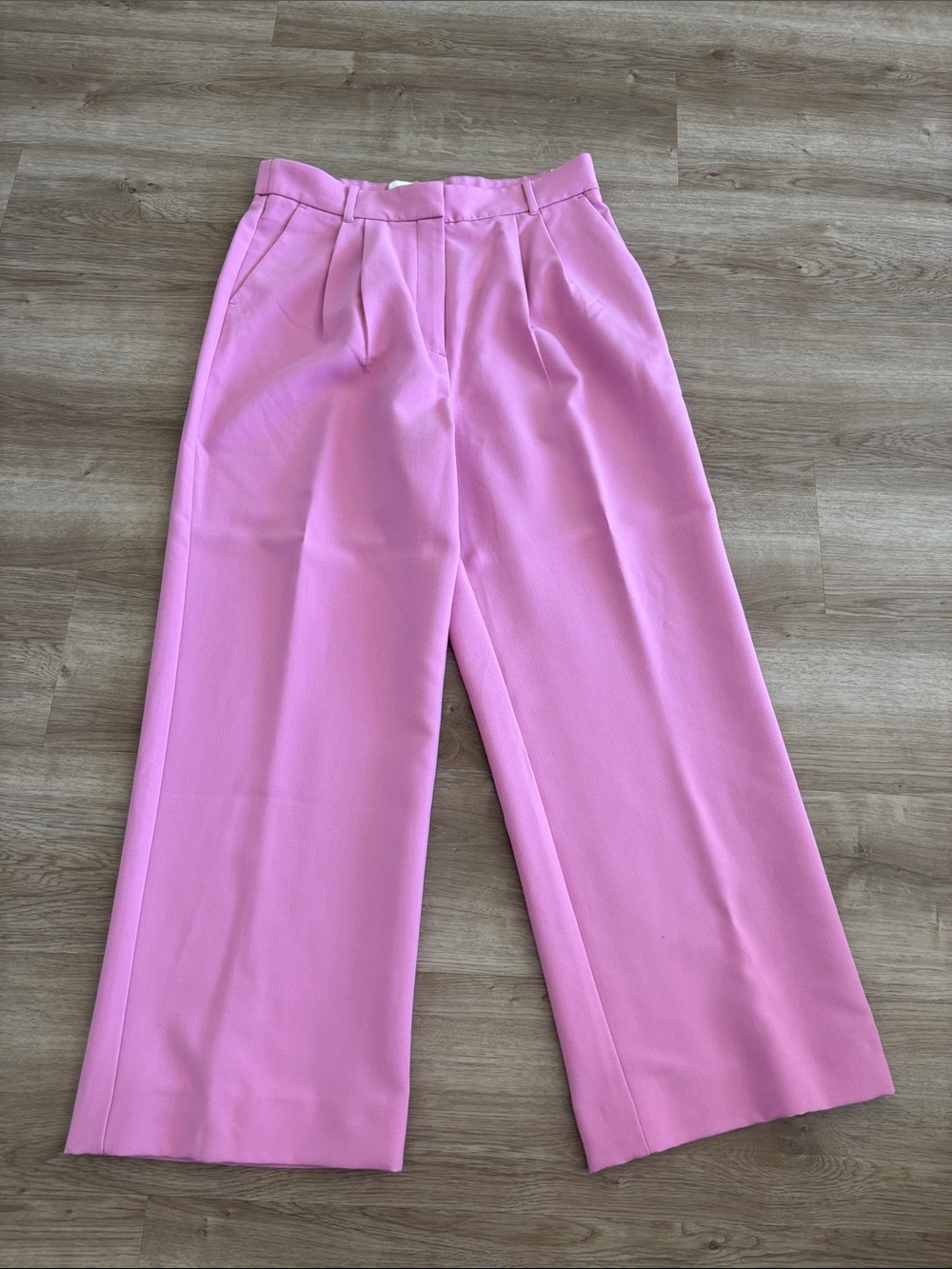 Abercrombie & Fitch Pink High-Rise Wide-Leg Trousers
